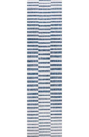 Jonathan Y Designs Sukie Modern Offset Stripe Indoor/Outdoor Area Rug in Ivory/blue at Nordstrom, Size 4Ft 0In X 6Ft 0In