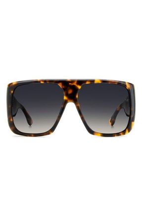 Victoria Beckham 60mm Flat Top Sunglasses in Brown Havana/Dk Blue Sf at Nordstrom