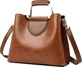 Generic Leather Purses and Handbags for Women Tote Top Handle Crossbody Bag Casual Satchel Ladies Large Shoulder Bags (Brown)