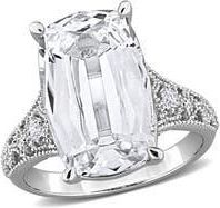Delmar Cushion Cut Lab Created White Sapphire Ring in Metallic Silver at Nordstrom Rack, Size 7