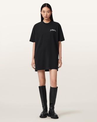 AllSaints Descent Jersey Mini T-Shirt Dress