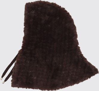 Pinko Faux Fur Balaclava with Tie Fastenings