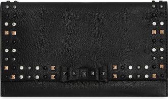 Rebecca Minkoff Bowie Stud Leather Clutch in Washed Black at Nordstrom