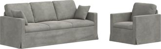 vidaXL Juego De Sof&aacute; 2 Uds. Gris Claro Terciopelo Vidaxl