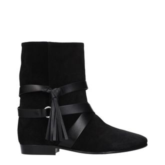 Isabel Marant Black Leather Ankle Womens Boots