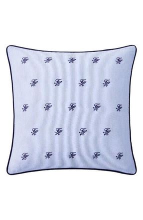 Tommy Hilfiger Riviera Monogram Accent Pillow in Deep Blue at Nordstrom