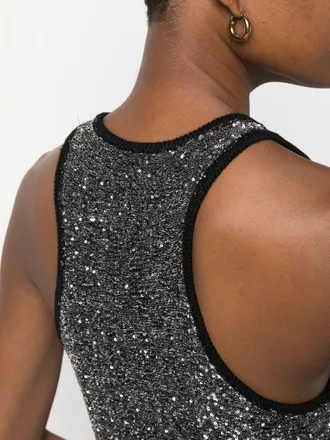 Fabiana Filippi Sequin-Embellished Tank Top - Gunmetal Grey