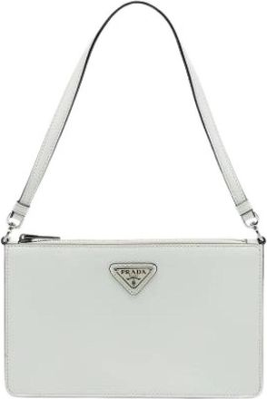 Prada Pre-owned Vintage Schoudertas - Dames - Vintage Schoudertas - Wit - ONE Size - Leer - Vintage