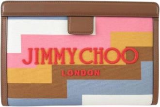 Jimmy Choo London Pre-owned Clutches, female, Multicolor, Size: ONE SIZE Pre-owned Avenue Pouch Canvas Clutch Bag