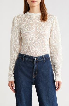 Farm Rio Embroidered Lace Sweater in Off-White at Nordstrom Rack, Size Medium