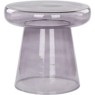 Beliani Beliani - Tavolino di vetro Tavolo finale daccento Decor Display Vetro trasparente Grigio Caldera