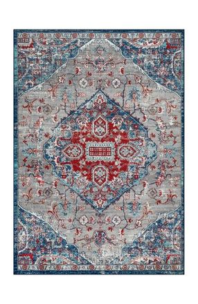 Jonathan Y Designs Modern Persian Vintage Medallion Area Rug in Red/navy at Nordstrom, Size 2Ft 0In X 8Ft 0In