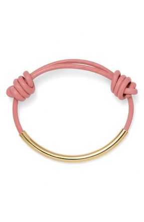 LADY GREY Leather Bond Bracelet in Gold/Pink at Nordstrom