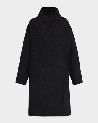 Eileen Fisher Wrap-Front Boiled Wool Coat