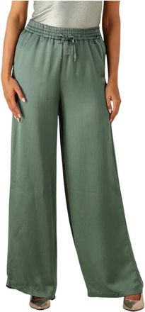 Summum Broeken, Dames, Groen, S, Groene Wijde Zijden Broek