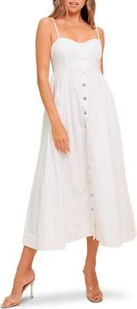 Flying Tomato Denim Button Front Midi Dress in White at Nordstrom Rack, Size Medium