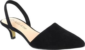 Bella Vita Sarah Pumps Womens Black Leather Pointed Toe Slingback LION854