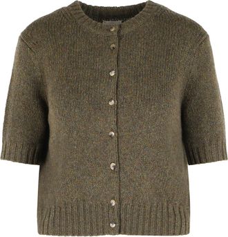 Khaite Nora Green Cashmere Cardigan