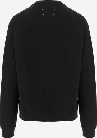 Maison Margiela Mens Cotton Crewneck Sweatshirt Black Sweatshirts Sweater