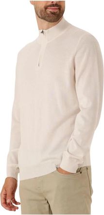 HUGO BOSS Ebenji Ritskraag Trui - Heren - Coltruien - Beige - XL - Wol - Truien & Vesten