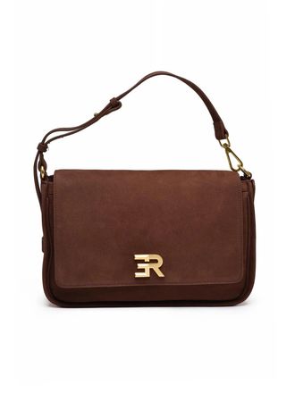 Ermanno Scervino Angelica Shoulder Bag In Rich Brown Bovine Leather