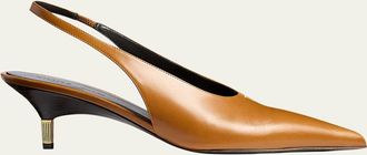 Khaite 55mm Bella Leather Slingback Pumps