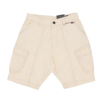 Alpha Industries Vintage Denim Cargo Shorts Wit - Heren - Korte Broeken - Beige - W33 - Denim - Korte Broeken