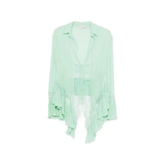Blumarine Blouses, female, Green, Size: 2XS Shirt Blumarine