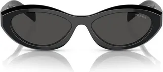 Prada 0PR Oval Acetate Sunglasses - Black