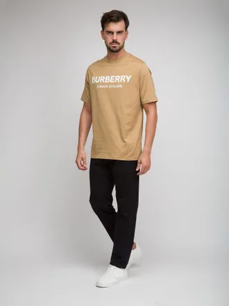 Burberry Logo-Print Cotton T-Shirt - Beige