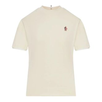 Moncler T-Shirts, female, Beige, Size: L 034 SS T-Shirt
