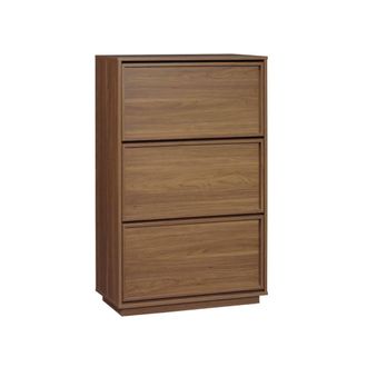 Sweeek Zapatero de madera con 3 cajones estilo decorativo, nogal