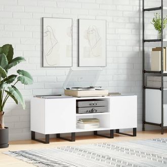 vidaXL Mueble Para Discos Madera Contrachapada Blanco 121x38x48 Cm Vidaxl