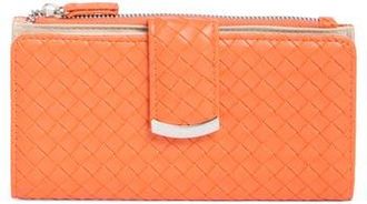 Mundi Lottie Woven Faux Leather Clutch in Hot Orange at Nordstrom Rack