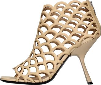 Sergio Rossi Laarzen Beige - Dames - Sandalen met hakken - Beige - 36 EU - Leer - Schoenen