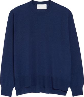 Ami Ink Blue Ribbed Knit Sweatshirt