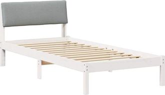 vidaXL Estructura De Cama Con Cabecera Y Gris Claro 90 X 200 Cm Vidaxl