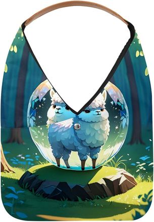 Generic Alpacas Crystal Ball Reusable Lightweight Grocery Bags - Foldable Into Compact Pouch, Washable & Sturdy, Multipurpose for Shopping and Travel