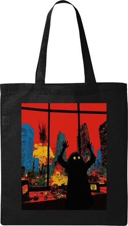 Generic Scary explosion spooky figure art Natural Ecological Cotton Tote Bag Black