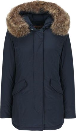 Woolrich Navy Luxury Raccoon Fur Trimmed Down Parka