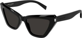 Saint Laurent Luxe Cat-Eye Zonnebril - unisex - Zonnebrillen - Zwart - 52 MM - Leer - Accessoires