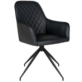 Moloo Silla giratoria 360&deg; en poliuretano negro vintage