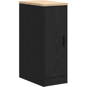 vidaXL Armadietto da Garage Nero 30x51x85 cm in Legno Massello di Pino - Vidaxl