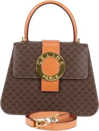 Celine Tweedehands leren handtassen - Dames - Vintage Handtas - Bruin - ONE Size - Leer - Vintage