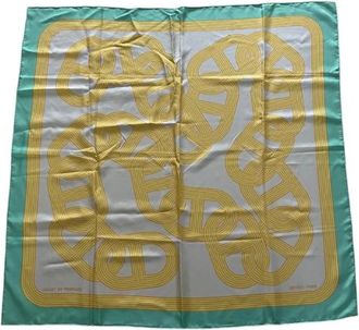 Herm&egrave;s Pre-owned Zijden Sjaal - Dames - Vintage Accessoires - Geel - ONE Size - Vintage