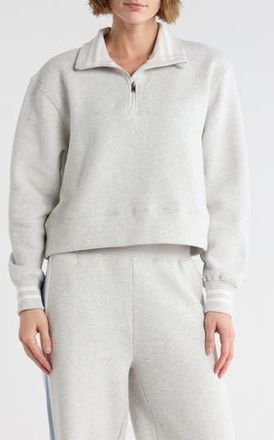 Yogalicious The Varsity Fleece Half Zip Pullover in Heather Grey at Nordstrom Rack, Size X-Small