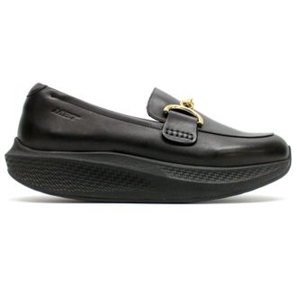 Mbt Nona Nappa Leather Womens Loafers Shoes - Black Black - Size:UK 4.5
