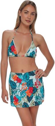Swim Systems Bree Cover-up Mini Skirt in Tiki Tango Rib at Nordstrom, Size X-Large