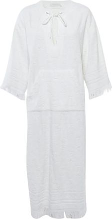 Zimmermann Maxi-jurk met franje en palmboom - Wit