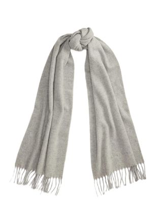 Ralph Lauren Light Grey Fringed Edge Scarf